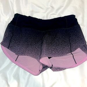 Black and pink lululemon speed up shorts. Size 4. #lululemon